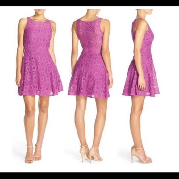 BB Dakota lavender lace skater dress . Worn twice - Picture 2 of 6